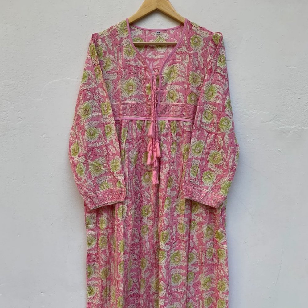 Floral Cotton Boho Maxi Dress